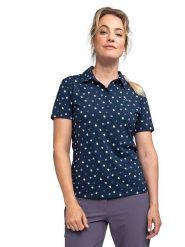 Schöffel Koszulka funkcyjna polo w kolorze granatowym rozmiar: 38. Niebieskie koszulki polo Schöffel, bez wzorów, z materiału, bez kołnierzyka, bez ramiączek. Za 109.52 zł.