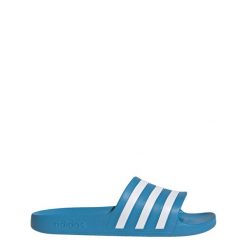 Klapki adilette Aqua. Białe klapki Adidas, bez wzorów, bez obcasa. Za 79.95 zł.