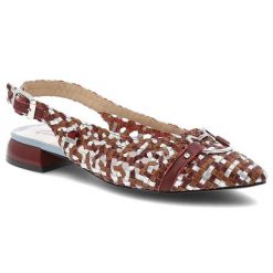 Sandały damskie Anekke, ze skóry naturalnej pleciona cholewka pasek z tyłu niski obcas eleganckie, czerwone, 42383-416. Czerwone sandały Anekke, bez wzorów, ze skóry, eleganckie, bez obcasa, na obcasie, bez zapięcia. Za 339.00 zł.