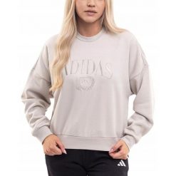 Bluza damska adidas Cozy Sweatshirt. Brązowe bluzy Adidas, bez wzorów, z bawełny, z kapturem. Za 200.99 zł.