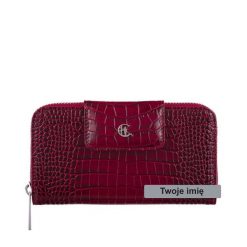 Damski portfel z grawerem skórzany Canaletto croco PD2006s162 RFIDPS. Brązowe portfele bez wzorów, ze skóry. Za 190.00 zł.