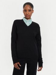 United Colors Of Benetton Sweter 103CD10BE Czarny Regular Fit. Czarne swetry United Colors of Benetton, m, bez wzorów, z bawełny, bez ramiączek. Za 139.99 zł.