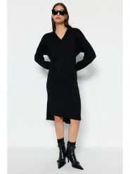 Trendyol Sukienka w kolorze czarnym rozmiar: M. Czarne sukienki Trendyol, m, bez wzorów, bez kołnierzyka, bez ramiączek, midi. Za 73.99 zł.