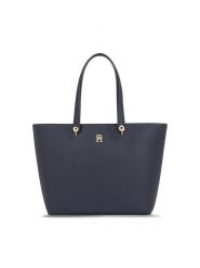 Tommy Hilfiger Torebka Emblem Shopper AW0AW15178 Granatowy. Niebieskie shopper TOMMY HILFIGER, bez wzorów, ze skóry, bez dodatków. Za 499.99 zł.