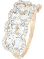 DIAMOND & CO Złoty pierścionek "Capiz" z diamentami i topazem rozmiar: 52. Niebieskie pierścionki Diamond & Co, z diamentem, złote. Za 2,327.99 zł.