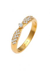 Elli DIAMONDS Damski zaręczynowy glamour z diamentami (0.16 ct) pozłacane srebro 925 Sterling Silver Pierścionki 1 ct. Szare pierścionki Elli DIAMONDS, z diamentem, pozłacane. Za 863.99 zł.