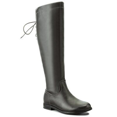 Jenny Fairy WS16015-10 Szary. Szare kozaki Jenny Fairy, ze skóry ekologicznej, bez obcasa, bez zapięcia. Za 139.99 zł.