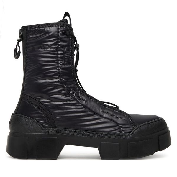 Trzewiki Vic Matié. Czarne botki Vic Matié, bez wzorów, bez obcasa, na płaskiej podeszwie, bez zapięcia. Za 1,469.00 zł.