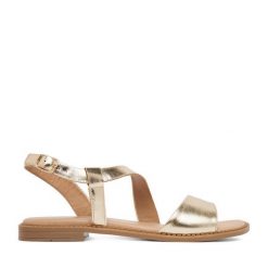 Sandały Lasocki. Żółte sandały Lasocki, bez wzorów, bez obcasa, na płaskiej podeszwie, bez zapięcia. Za 139.99 zł.