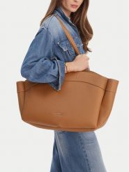 GINO ROSSI Torebka C-LDA8548 Brązowy. Brązowe shopper Gino Rossi, bez wzorów, z materiału, bez dodatków. Za 279.99 zł.