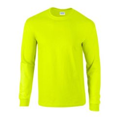 Ultra Bawełniana Koszulka Z Długim Rękawem Unisex Dla Dorosłych. Zielone bluzki GILDAN, s, bez wzorów, z bawełny, sportowe, bez kołnierzyka, bez ramiączek. Za 60.99 zł.
