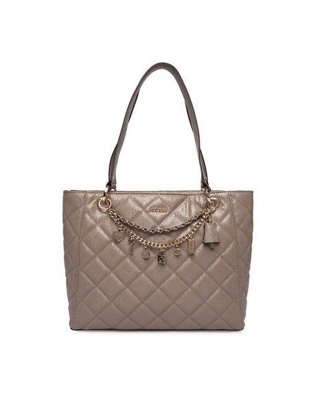 Guess Torebka Libby HWGG99 12250 Beżowy. Brązowe shopper Guess, z aplikacjami, ze skóry, bez dodatków. Za 402.99 zł.