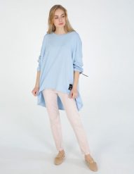 Luźna bluzka. Bluzki Unisono, m, z aplikacjami, z bawełny, bez kołnierzyka, bez ramiączek. Za 119.00 zł.
