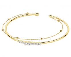 Bransoletka z żółtego złota z brylantami - 0,08 ct - próba 375. Żółte bransoletki Apart, z brylantem, złote. Za 3,190.00 zł.