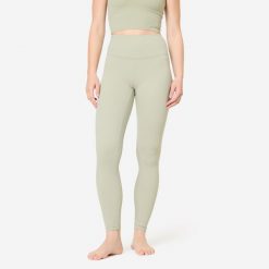 Legginsy do jogi i pilatesu Breathe. Zielone legginsy DOMYOS, xs, bez wzorów, z elastanu. Za 109.99 zł.