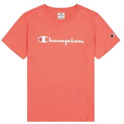 T-shirt Damski Z Bawełny Z Krótkim Rękawem. Brązowe t-shirty Champion, s, bez wzorów, z bawełny, bez kołnierzyka, bez ramiączek. Za 147.99 zł.