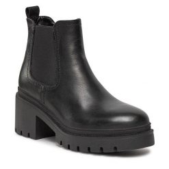 Sztyblety Tamaris. Czarne botki Tamaris, bez wzorów, bez obcasa, na płaskiej podeszwie, bez zapięcia. Za 489.99 zł.