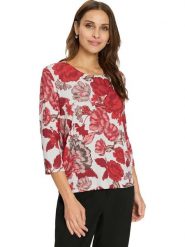 WITT WEIDEN Koszulka w kolorze biało-czerwonym rozmiar: 50. Białe bluzki WITT WEIDEN, bez wzorów, bez kołnierzyka, bez ramiączek. Za 56.99 zł.