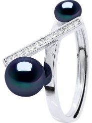 Pearline Srebrny pierścionek z perłą i cyrkoniami rozmiar: onesize. Niebieskie pierścionki Pearline, z cyrkonią, srebrne. Za 173.99 zł.