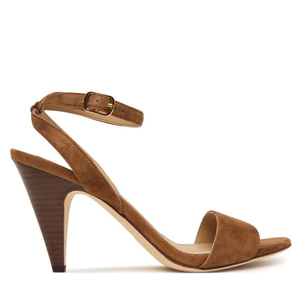 Sandały LAUREN RALPH LAUREN. Brązowe sandały Lauren Ralph Lauren, bez wzorów, bez obcasa, na słupku, bez zapięcia. Za 769.99 zł.