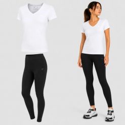 ZESTAW DAMSKI 4F T-SHIRT + LEGGINSY KOMPLET SPORTOWY NA CO DZIEŃ XL SS26. Legginsy 4f, uniwersalny, bez wzorów, z bawełny, na fitness i siłownię. Za 88.50 zł.