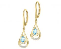 Kolczyki z żółtego złota z diamentami i topazami. Żółte kolczyki Apart, z diamentem, złote. Za 3,690.00 zł.