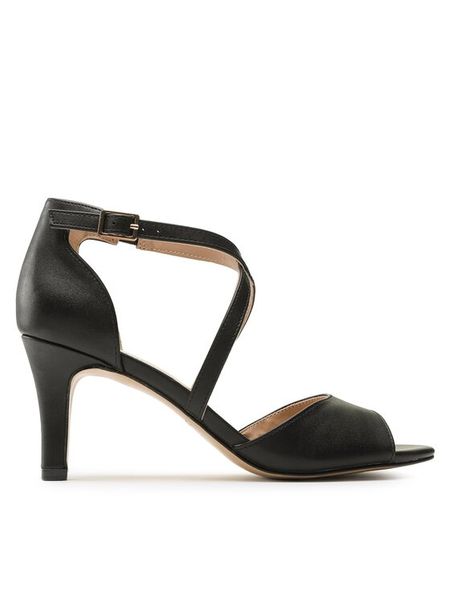 Clara Barson Sandały LS5953-02 Czarny. Czarne sandały Clara Barson, bez wzorów, ze skóry, bez obcasa, na szpilce, bez zapięcia. Za 129.99 zł.
