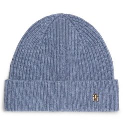 Czapka Tommy Hilfiger. Niebieskie czapki TOMMY HILFIGER, bez wzorów. Za 369.99 zł.