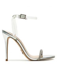 Steve Madden Sandały Balia SM11002882 Srebrny. Szare sandały Steve Madden, bez wzorów, z tworzywa sztucznego, bez obcasa, na szpilce, bez zapięcia. Za 339.99 zł.