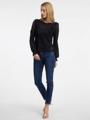 Orsay Bluzka w kolorze czarnym rozmiar: XS. Czarne bluzki Orsay, xs, bez wzorów, bez kołnierzyka, bez ramiączek. Za 65.99 zł.