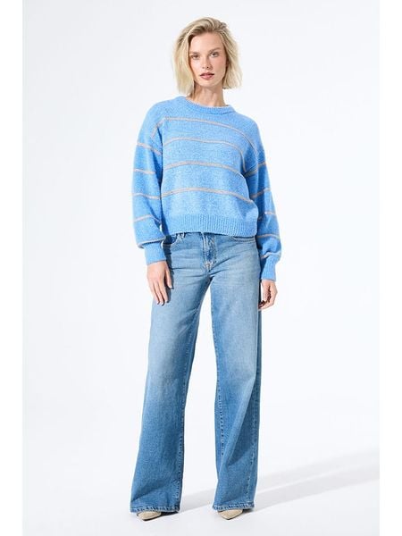 Garcia Sweter w kolorze błękitnym rozmiar: L. Niebieskie swetry Garcia, l, bez wzorów, ze splotem, bez ramiączek. Za 95.69 zł.