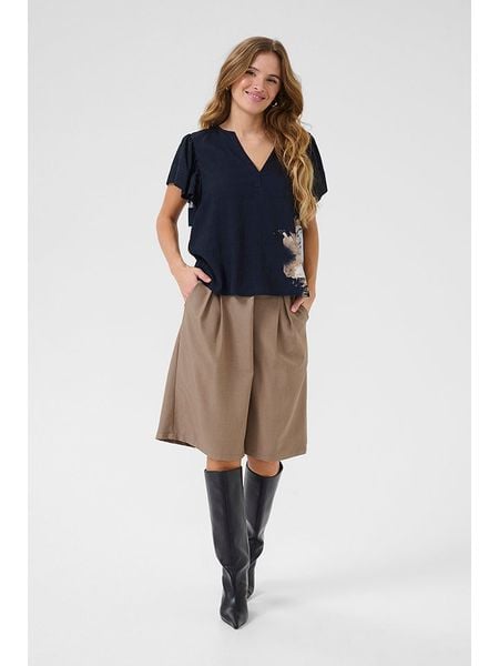 CULTURE Bluzka w kolorze granatowym rozmiar: L. Niebieskie bluzki Culture, l, bez wzorów, bez kołnierzyka, bez ramiączek. Za 118.01 zł.