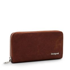 Duży Portfel Damski Desigual. Brązowe portfele Desigual, bez wzorów. Za 139.99 zł.