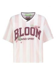 Sublevel Koszulka w kolorze biało-jasnoróżowym rozmiar: M. Różowe bluzki Sublevel, m, bez wzorów, bez kołnierzyka, bez ramiączek. Za 60.99 zł.