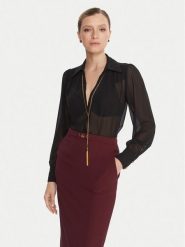 Elisabetta Franchi Bluzka CA-133-57E2-V400 Czarny Regular Fit. Czarne bluzki Elisabetta Franchi, bez wzorów, z syntetyku, bez kołnierzyka, bez ramiączek. Za 1,649.00 zł.