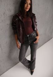 Szare Casualowe Jeansy Dzwony Regular Waist z Bawełną Meilyn. Szare jeansy Renee, l, bez wzorów, z podwyższonym stanem. Za 129.99 zł.