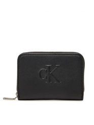 Calvin Klein Jeans Mały Portfel Damski Sculpted Med Flap Zip Around LV04K1004G Czarny. Czarne portfele Calvin Klein Jeans, bez wzorów, z jeansu. Za 179.99 zł.