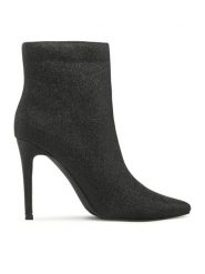 Jenny Fairy Botki LS5629-12 Czarny. Czarne botki Jenny Fairy, bez wzorów, z materiału, bez obcasa, na szpilce, bez zapięcia. Za 119.99 zł.