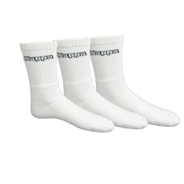 Skarpety Unisex Dla Dorosłych (zestaw 3 Sztuk). Białe skarpety Kappa, bez wzorów, z bawełny. Za 51.99 zł.