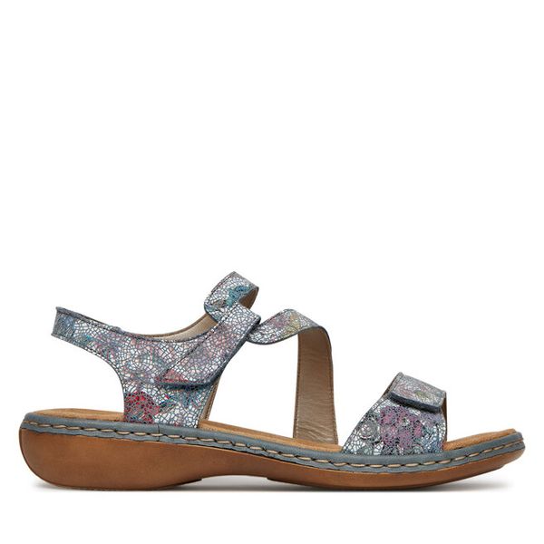 Sandały Rieker. Szare sandały Rieker, bez wzorów, bez obcasa, na płaskiej podeszwie, bez zapięcia. Za 249.99 zł.