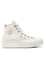 Converse Trampki Chuck Taylor All Star Lift Platform Y2K A09114C Biały. Białe obuwie sportowe Converse, bez wzorów, z materiału, bez zapięcia. Za 289.99 zł.