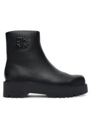 DKNY Botki Binyamin K3529944 Czarny. Czarne botki DKNY, bez wzorów, ze skóry, bez obcasa, na płaskiej podeszwie, bez zapięcia. Za 889.99 zł.