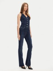 Guess Kombinezon W5YD57 D0782 Granatowy Regular Fit. Niebieskie sukienki Guess, z aplikacjami, z bawełny, bez kołnierzyka, bez ramiączek. Za 829.99 zł.