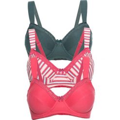 Biustonosz (3 szt.) bonprix w paski + matowy czerwony + matowy kobaltowy. Biustonosze bonprix. Za 83.97 zł.