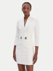 Elisabetta Franchi Sukienka koktajlowa AB-869-61E2-V520 Biały Regular Fit. Białe sukienki Elisabetta Franchi, bez wzorów, z syntetyku, wizytowe, bez kołnierzyka, bez ramiączek. Za 2,209.00 zł.