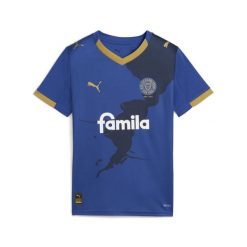 Młodzieżowa koszulka domowa Holstein Kiel 25/26 PUMA Clyde Royal Gold Blue. Niebieskia bluzki Puma, m, bez wzorów, młodzieżowe, bez kołnierzyka, bez ramiączek. Za 329.00 zł.