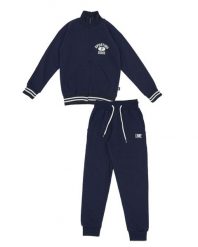 Bluza wytrzymały z pełny zamek błyskawiczny na co dzień. Niebieskie bluzy LEONE 1947 APPAREL, bez wzorów, z dresówki, bez kaptura. Za 105.21 zł.