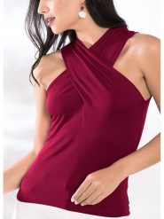 LA Angels Bluzka w kolorze bordowym rozmiar: M. Czerwone bluzki LA Angels, m, bez wzorów, bez kołnierzyka, bez ramiączek. Za 60.99 zł.