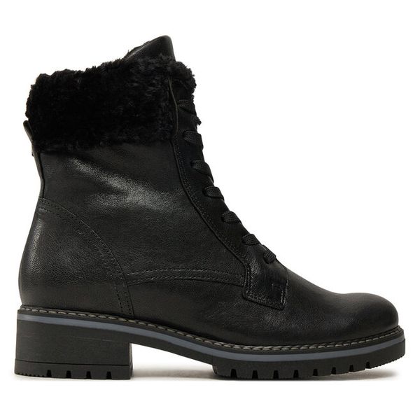 Trzewiki Gabor. Czarne botki Gabor, bez wzorów, bez obcasa, na płaskiej podeszwie, bez zapięcia. Za 519.99 zł.