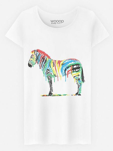 WOOOP Koszulka "Fresh Paint" w kolorze białym rozmiar: L. Białe bluzki Wooop, l, bez wzorów, z bawełny, bez kołnierzyka, bez ramiączek. Za 76.95 zł.